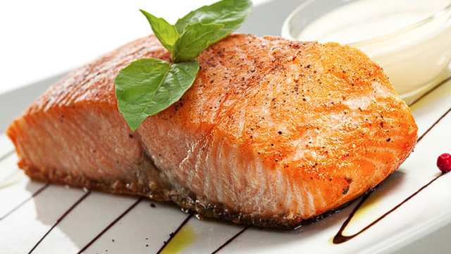 Steamed salmon